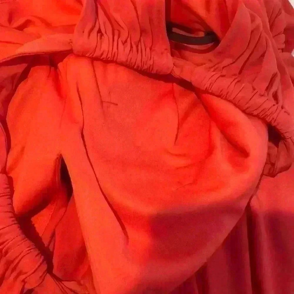 Suzi Chin for Maggie Boutique Orange with Key Hole Front Dress (Size 12) - Picture 8 of 9